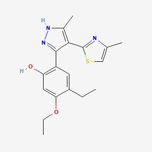 5-ethoxy-4-ethyl-2-(5-methyl-4-(4-methylthiazol-2-yl)-1H-pyrazol-3-yl)phenol
