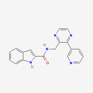 molecular formula C19H15N5O B2767542 N-{[3-(pyridin-3-yl)pyrazin-2-yl]methyl}-1H-indole-2-carboxamide CAS No. 2034614-80-5