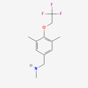 molecular formula C12H16F3NO B2767546 {[3,5-二甲基-4-(2,2,2-三氟乙氧基)苯基]甲基}(甲基)胺 CAS No. 1095218-31-7