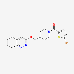 molecular formula C19H22BrN3O2S B2767547 (5-Bromothiophen-2-yl)-[4-(5,6,7,8-tetrahydrocinnolin-3-yloxymethyl)piperidin-1-yl]methanone CAS No. 2320177-78-2