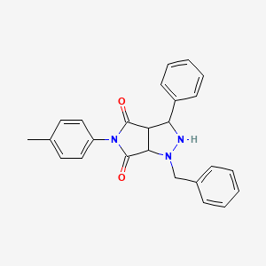 molecular formula C25H23N3O2 B2767549 1-benzyl-3-phenyl-5-(p-tolyl)tetrahydropyrrolo[3,4-c]pyrazole-4,6(2H,5H)-dione CAS No. 1005062-11-2