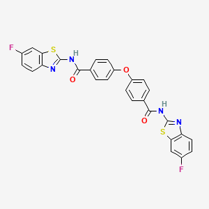 molecular formula C28H16F2N4O3S2 B2767554 N-(6-fluoro-1,3-benzothiazol-2-yl)-4-[4-[(6-fluoro-1,3-benzothiazol-2-yl)carbamoyl]phenoxy]benzamide CAS No. 476297-89-9