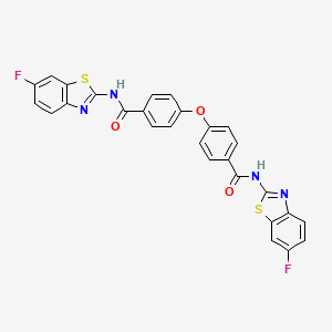 molecular formula C28H16F2N4O3S2 B2767554 N-(6-fluoro-1,3-benzothiazol-2-yl)-4-{4-[(6-fluoro-1,3-benzothiazol-2-yl)carbamoyl]phenoxy}benzamide CAS No. 476297-89-9