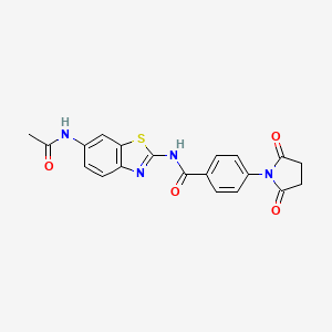 molecular formula C20H16N4O4S B2767557 N-(6-acetamidobenzo[d]thiazol-2-yl)-4-(2,5-dioxopyrrolidin-1-yl)benzamide CAS No. 330200-73-2