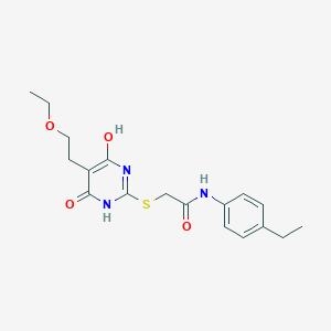 2-{[5-(2-ethoxyethyl)-4-hydroxy-6-oxo-1,6-dihydropyrimidin-2-yl]sulfanyl}-N-(4-ethylphenyl)acetamide