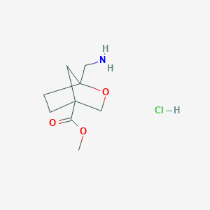 molecular formula C9H16ClNO3 B2767568 Methyl 1-(aminomethyl)-2-oxabicyclo[2.2.1]heptane-4-carboxylate hcl CAS No. 2260937-37-7
