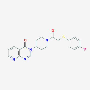 molecular formula C20H19FN4O2S B2767570 3-(1-(2-((4-fluorophenyl)thio)acetyl)piperidin-4-yl)pyrido[2,3-d]pyrimidin-4(3H)-one CAS No. 2034552-54-8