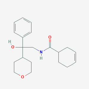 molecular formula C20H27NO3 B2767574 N-(2-hydroxy-2-phenyl-2-(tetrahydro-2H-pyran-4-yl)ethyl)cyclohex-3-enecarboxamide CAS No. 2034330-64-6