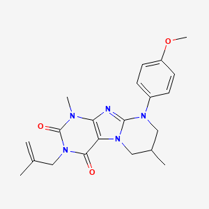 9-(4-methoxyphenyl)-1,7-dimethyl-3-(2-methylprop-2-enyl)-7,8-dihydro-6H-purino[7,8-a]pyrimidine-2,4-dione