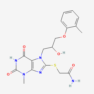 2-((7-(2-hydroxy-3-(o-tolyloxy)propyl)-3-methyl-2,6-dioxo-2,3,6,7-tetrahydro-1H-purin-8-yl)thio)acetamide