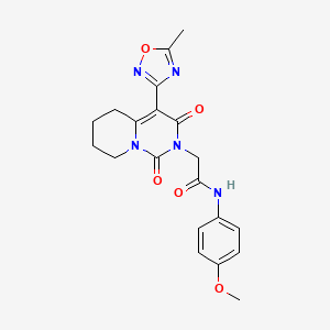 molecular formula C20H21N5O5 B2767579 N-(4-methoxyphenyl)-2-[4-(5-methyl-1,2,4-oxadiazol-3-yl)-1,3-dioxo-5,6,7,8-tetrahydro-1H-pyrido[1,2-c]pyrimidin-2(3H)-yl]acetamide CAS No. 1775503-40-6