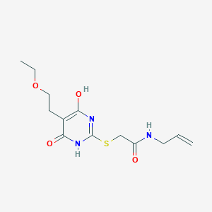 molecular formula C13H19N3O4S B276758 2-{[5-(2-ethoxyethyl)-4-hydroxy-6-oxo-1,6-dihydropyrimidin-2-yl]sulfanyl}-N-(prop-2-en-1-yl)acetamide 
