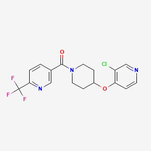 molecular formula C17H15ClF3N3O2 B2767581 (4-((3-氯吡啶-4-基)氧基)哌啶-1-基)(6-(三氟甲基)吡啶-3-基)甲酮 CAS No. 2034557-63-4