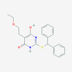 molecular formula C21H22N2O3S B276759 2-[(diphenylmethyl)sulfanyl]-5-(2-ethoxyethyl)-6-hydroxypyrimidin-4(3H)-one 