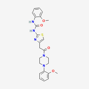 molecular formula C24H27N5O4S B2767596 1-(2-甲氧苯基)-3-(4-(2-(4-(2-甲氧苯基)哌嗪-1-基)-2-氧代乙基)噻唑-2-基)脲 CAS No. 897621-80-6