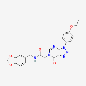 molecular formula C22H20N6O5 B2767597 N-(benzo[d][1,3]dioxol-5-ylmethyl)-2-(3-(4-ethoxyphenyl)-7-oxo-3H-[1,2,3]triazolo[4,5-d]pyrimidin-6(7H)-yl)acetamide CAS No. 912618-01-0