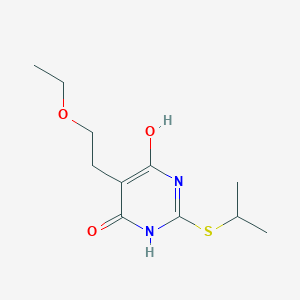 molecular formula C11H18N2O3S B276760 5-(2-ethoxyethyl)-6-hydroxy-2-(propan-2-ylsulfanyl)pyrimidin-4(3H)-one 