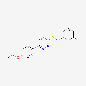 molecular formula C20H20N2OS B2767600 3-(4-Ethoxyphenyl)-6-((3-methylbenzyl)thio)pyridazine CAS No. 896054-07-2