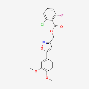 (5-(3,4-Dimethoxyphenyl)isoxazol-3-yl)methyl 2-chloro-6-fluorobenzoate