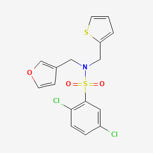 2,5-dichloro-N-(furan-3-ylmethyl)-N-(thiophen-2-ylmethyl)benzenesulfonamide