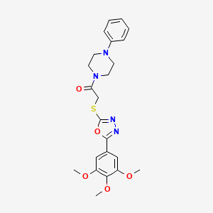 1-(4-phenylpiperazin-1-yl)-2-{[5-(3,4,5-trimethoxyphenyl)-1,3,4-oxadiazol-2-yl]sulfanyl}ethan-1-one