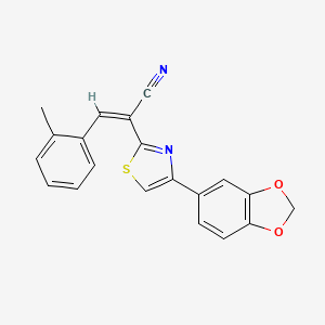 (Z)-2-(4-(benzo[d][1,3]dioxol-5-yl)thiazol-2-yl)-3-(o-tolyl)acrylonitrile