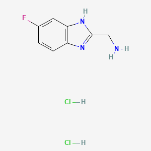 molecular formula C8H10Cl2FN3 B2767611 [(5-Fluoro-1H-benzimidazol-2-yl)methyl]amine dihydrochloride CAS No. 1216862-84-8; 933707-54-1
