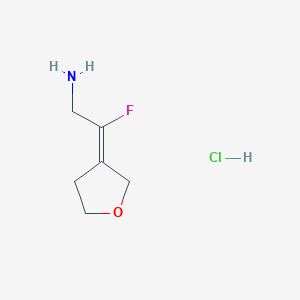 molecular formula C6H11ClFNO B2767612 (2Z)-2-氟-2-(氧杂环戊烷-3-基甲烯)乙胺；盐酸盐 CAS No. 2460763-63-5