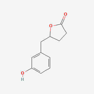 molecular formula C11H12O3 B2767614 5-[(3-Hydroxyphenyl)methyl]oxolan-2-one CAS No. 21618-91-7