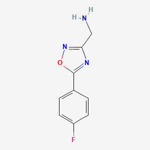 molecular formula C9H8FN3O B2767619 [5-(4-Fluorophenyl)-1,2,4-oxadiazol-3-yl]methanamine CAS No. 953907-37-4