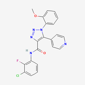 molecular formula C21H15ClFN5O2 B2767620 N-(3-氯-2-氟苯基)-1-(2-甲氧苯基)-5-(吡啶-4-基)-1H-1,2,3-三唑-4-甲酰胺 CAS No. 1795491-46-1