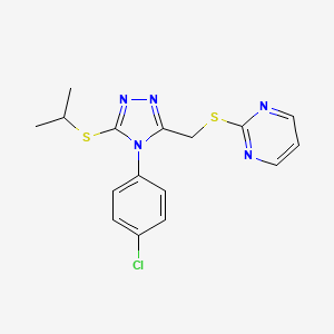 2-(((4-(4-chlorophenyl)-5-(isopropylthio)-4H-1,2,4-triazol-3-yl)methyl)thio)pyrimidine