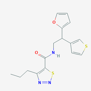 molecular formula C16H17N3O2S2 B2767629 N-(2-(furan-2-yl)-2-(thiophen-3-yl)ethyl)-4-propyl-1,2,3-thiadiazole-5-carboxamide CAS No. 2097884-38-1