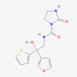 molecular formula C14H15N3O4S B2767634 N-(2-(furan-3-yl)-2-hydroxy-2-(thiophen-2-yl)ethyl)-2-oxoimidazolidine-1-carboxamide CAS No. 2034488-04-3