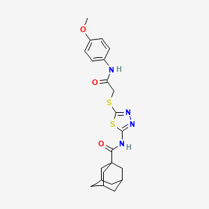 N-[5-[2-(4-methoxyanilino)-2-oxoethyl]sulfanyl-1,3,4-thiadiazol-2-yl]adamantane-1-carboxamide