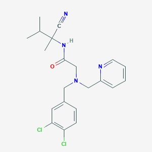 molecular formula C21H24Cl2N4O B2767636 N-(1-cyano-1,2-dimethylpropyl)-2-{[(3,4-dichlorophenyl)methyl][(pyridin-2-yl)methyl]amino}acetamide CAS No. 2094539-39-4