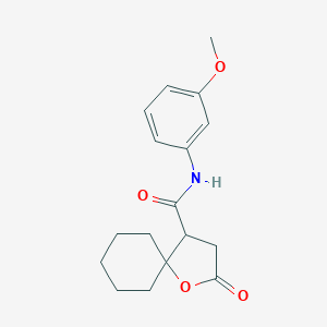 molecular formula C17H21NO4 B276765 N-(3-methoxyphenyl)-2-oxo-1-oxaspiro[4.5]decane-4-carboxamide 