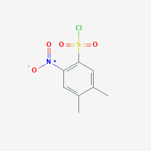 molecular formula C8H8ClNO4S B2767650 4,5-Dimethyl-2-nitrobenzenesulfonyl chloride CAS No. 838840-90-7