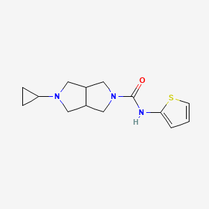 molecular formula C14H19N3OS B2767653 5-cyclopropyl-N-(thiophen-2-yl)hexahydropyrrolo[3,4-c]pyrrole-2(1H)-carboxamide CAS No. 2199908-92-2