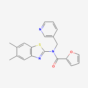 molecular formula C20H17N3O2S B2767658 N-(5,6-dimethylbenzo[d]thiazol-2-yl)-N-(pyridin-3-ylmethyl)furan-2-carboxamide CAS No. 886945-95-5