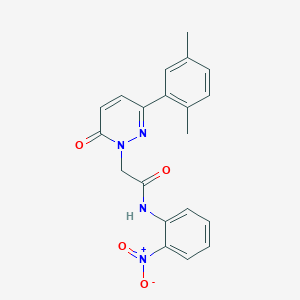 molecular formula C20H18N4O4 B2767661 2-[3-(2,5-二甲基苯基)-6-氧代吡啶并-1-基]-N-(2-硝基苯基)乙酰胺 CAS No. 900008-56-2