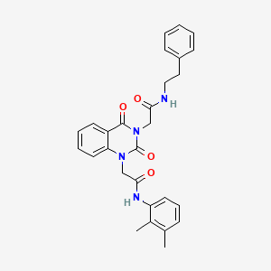 molecular formula C28H28N4O4 B2767662 2-[1-[2-(2,3-二甲基苯胺基)-2-氧代乙基]-2,4-二氧代-1,4-二氢吖啶并-3(2H)-喹唑基]-N-苯乙基乙酰胺 CAS No. 865655-89-6