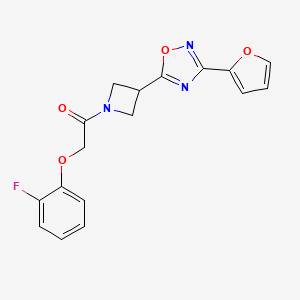 molecular formula C17H14FN3O4 B2767663 2-(2-Fluorophenoxy)-1-(3-(3-(furan-2-yl)-1,2,4-oxadiazol-5-yl)azetidin-1-yl)ethanone CAS No. 1428378-98-6