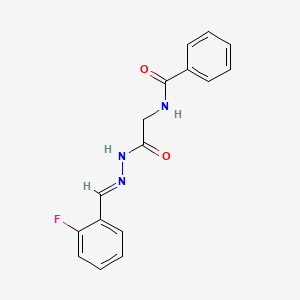 (E)-N-(2-(2-(2-fluorobenzylidene)hydrazinyl)-2-oxoethyl)benzamide