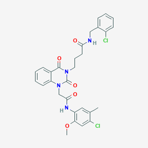 4-[1-[2-(4-chloro-2-methoxy-5-methylanilino)-2-oxoethyl]-2,4-dioxoquinazolin-3-yl]-N-[(2-chlorophenyl)methyl]butanamide