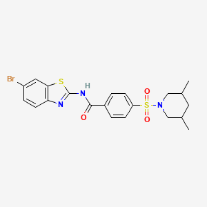 molecular formula C21H22BrN3O3S2 B2767679 N-(6-溴苯并[d]噻唑-2-基)-4-((3,5-二甲基哌啶-1-基)磺酰)苯甲酰胺 CAS No. 361167-25-1