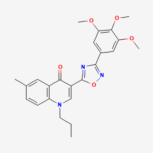 molecular formula C24H25N3O5 B2767680 6-methyl-1-propyl-3-[3-(3,4,5-trimethoxyphenyl)-1,2,4-oxadiazol-5-yl]quinolin-4(1H)-one CAS No. 1207020-34-5