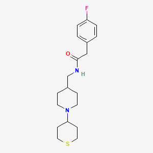 2-(4-fluorophenyl)-N-((1-(tetrahydro-2H-thiopyran-4-yl)piperidin-4-yl)methyl)acetamide