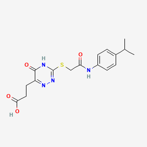 3-{5-Hydroxy-3-[(2-oxo-2-{[4-(propan-2-yl)phenyl]amino}ethyl)sulfanyl]-1,2,4-triazin-6-yl}propanoic acid