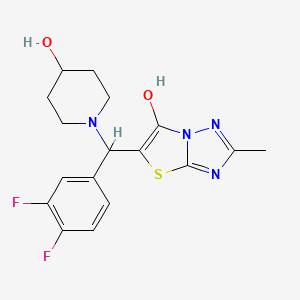 molecular formula C17H18F2N4O2S B2767725 5-((3,4-Difluorophenyl)(4-hydroxypiperidin-1-yl)methyl)-2-methylthiazolo[3,2-b][1,2,4]triazol-6-ol CAS No. 869344-72-9